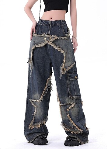 s Beden lacivert Renk Y2K acubi baggy pantolon