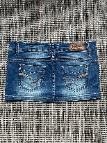 l Beden lacivert Renk Y2K mini kot etek vintage stradivarius