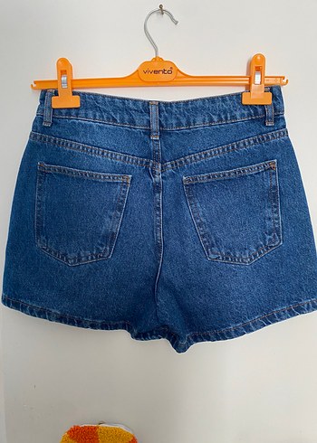 Trendyol & Milla Düğmeli Koyu Mavi Denim Şort