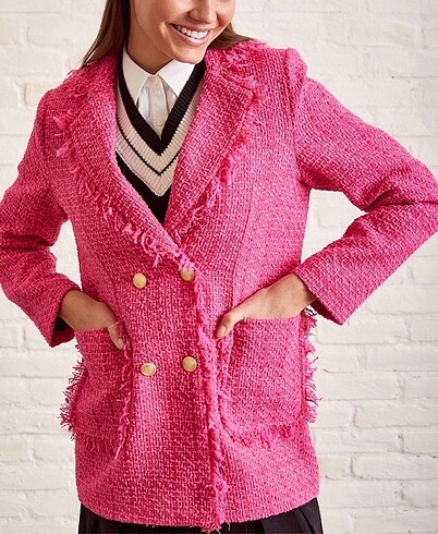 Blazer Ceket Pembe