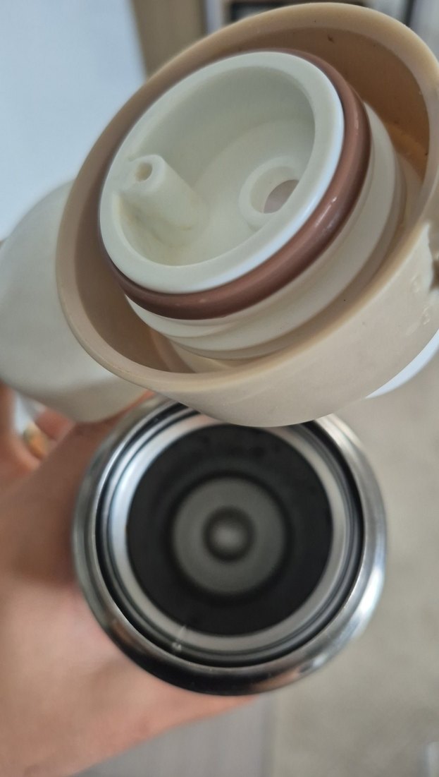 Bej Kapaklı Gri Çelik Termos - Görsel 4