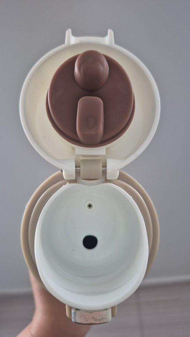 Bej Kapaklı Gri Çelik Termos - Görsel 3