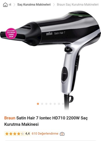 Siyah İyonik Saç Kurutma Makinesi - Görsel 3