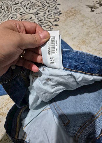 Rejeanerate Düz Kesim Mavi erkek Denim Pantolon - Görsel 5