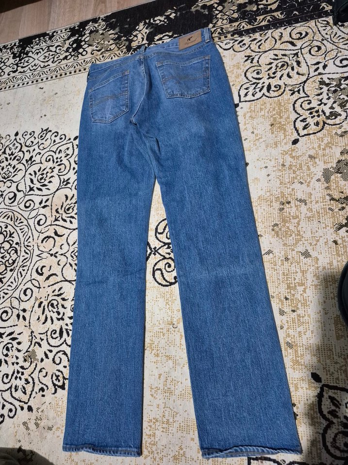 Rejeanerate Düz Kesim Mavi erkek Denim Pantolon - Görsel 2