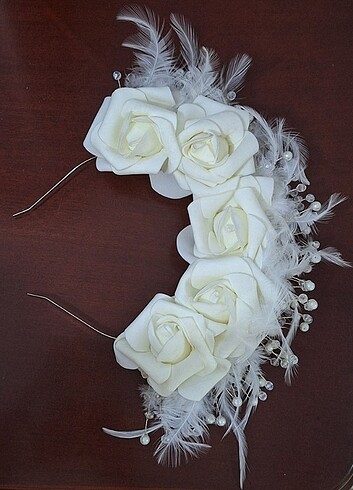 Beden After parti kına bride parti taç kristal boncuklu incili güllü t