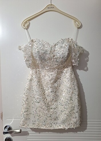 Diğer Kırık beyaz After party bride parti kına elbisesi S M beden