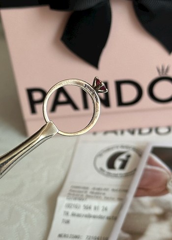 50 Beden pembe Renk Pandora You and Me Yüzük ve Kutusu