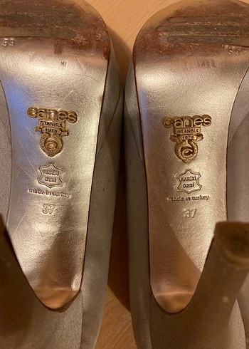 CANES MARKABej Süet Dolgu Topuklu Kadın Abiye Ayakkabı - Görsel 6