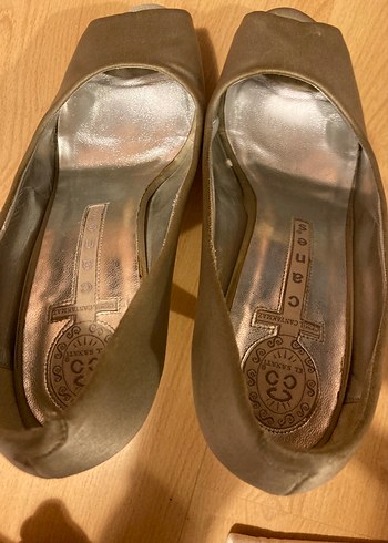 CANES MARKABej Süet Dolgu Topuklu Kadın Abiye Ayakkabı - Görsel 9