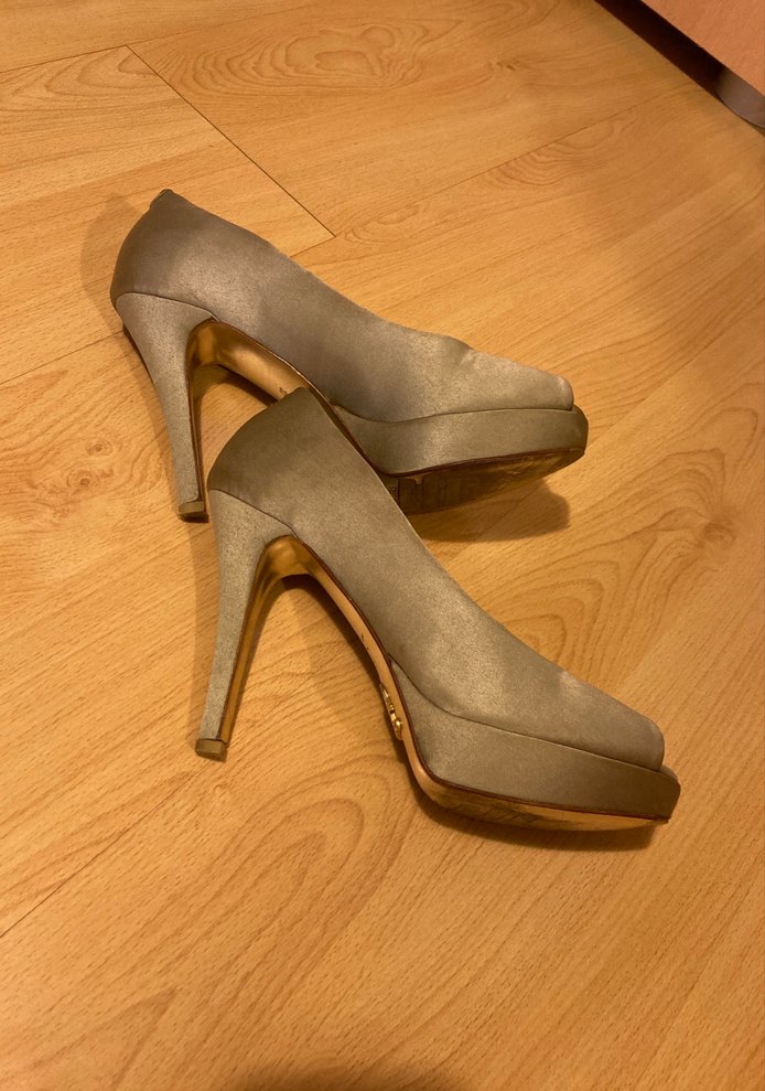 CANES MARKABej Süet Dolgu Topuklu Kadın Abiye Ayakkabı - Görsel 4