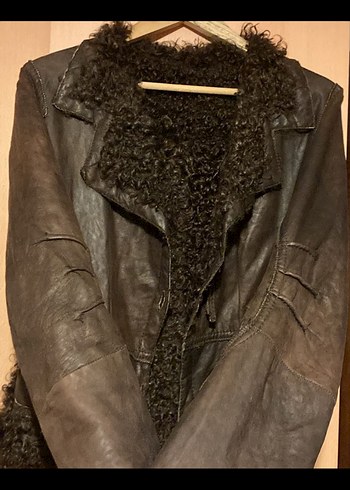 Sylvie schimmel Paris Kahverengi Kürklü Deri mont - Görsel 4