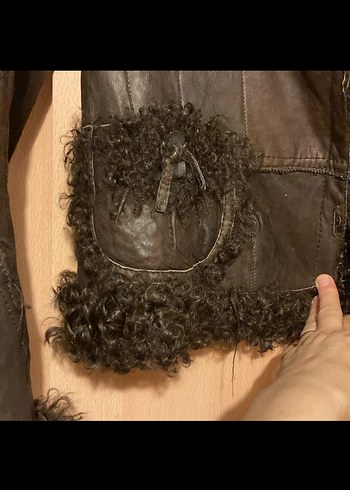 Sylvie schimmel Paris Kahverengi Kürklü Deri mont - Görsel 2