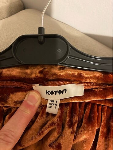 KOTON MARKA KADİFE ETEK (36 beden) - Görsel 2