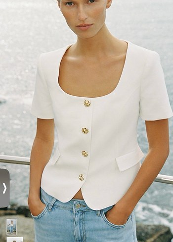 Zara Kısa Kollu Blazer - Görsel 2