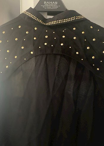 Siyah Düğmeli Uzun Kollu şifon Gömlek - Görsel 6