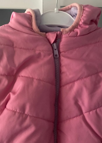 Kız Çocuk Pembe Klasik Fermuarlı Mont - Görsel 2