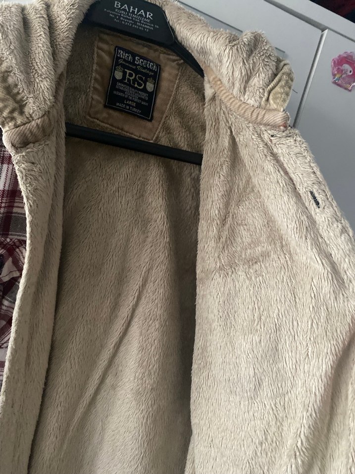 Düğmeli Bordo Gri Pamuklu Erkek Ceket - Görsel 3