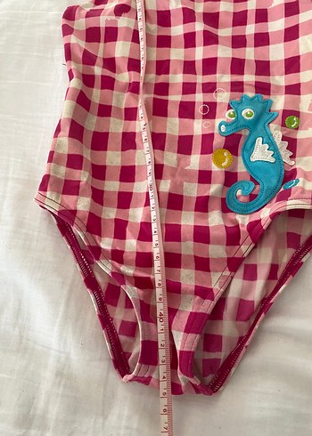 Pembe Kareli Kız Çocuk Mayo - Görsel 5