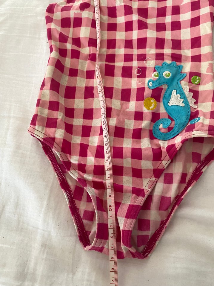 Pembe Kareli Kız Çocuk Mayo - Görsel 5