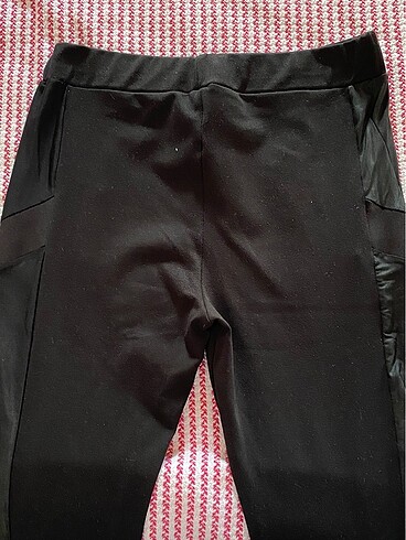 Deri detaylı tayt - Görsel 3