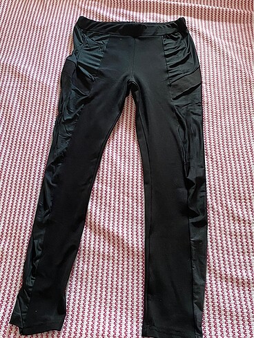 Deri detaylı tayt - Görsel 2