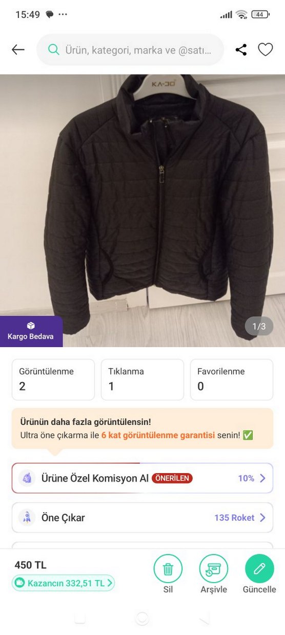 siyah erkek mont - Görsel 4