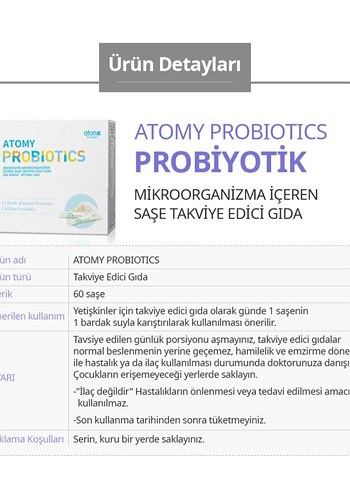 Atomy Probiyotik Takviye Edici Gıda 60 Saşe - Görsel 3