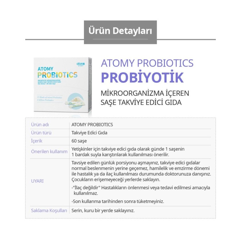 Atomy Probiyotik Takviye Edici Gıda 60 Saşe - Görsel 3