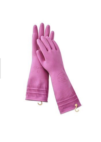 Pembe Elastik Doğal Lateks Kadın Eldiveni - Görsel 4