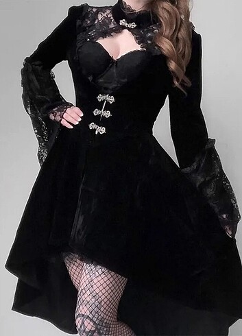 Victorian gotik ceket elbise
