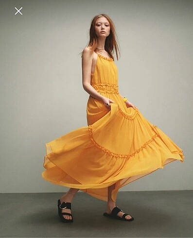 Mango Volanlı Maxi Elbise