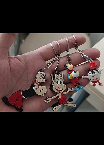 Temel reis Hugo Kinder Disney maskot kaleci anahtarlık süs set k