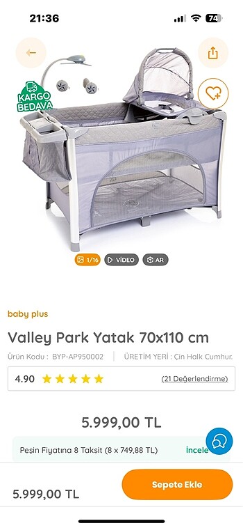 Park beşik yatak