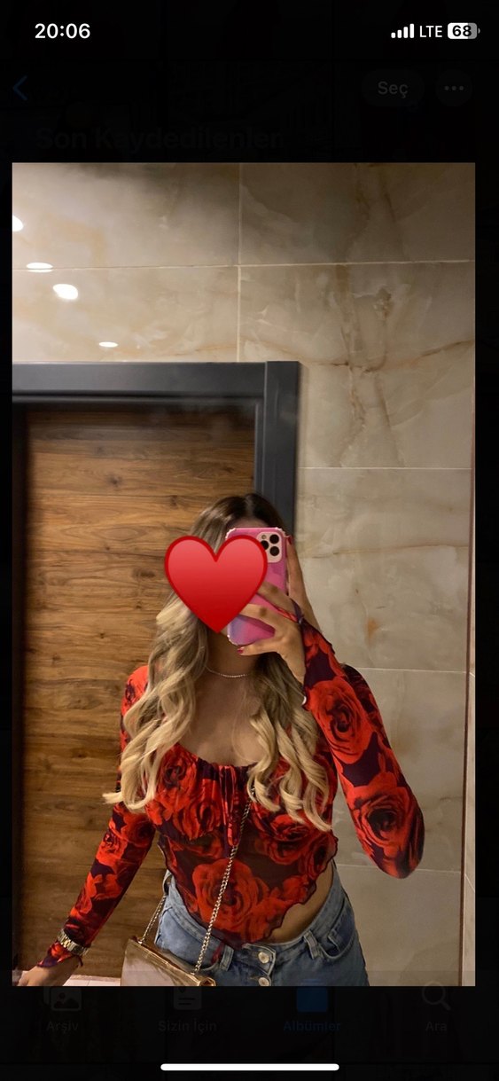 Kırmızı Bağcıklı Uzun Kollu Bohem Monokini - Görsel 2