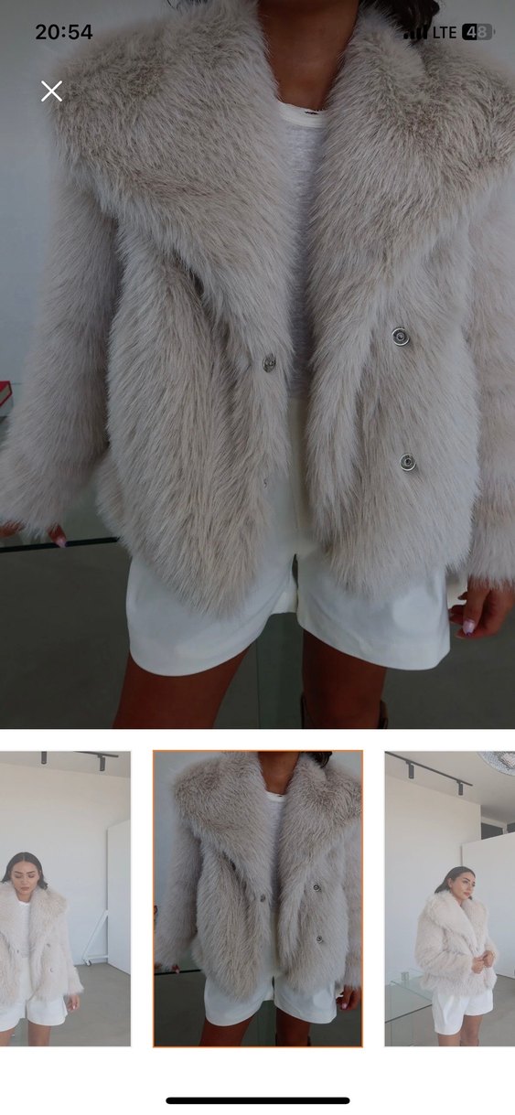 Gri Kısa Suni Kürk Detaylı Kadın Mont - Görsel 4