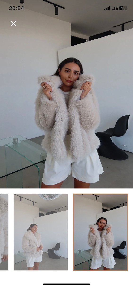 Gri Kısa Suni Kürk Detaylı Kadın Mont - Görsel 3