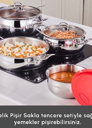 Karaca Pişir Sakla V2 13 Parça Çelik Tencere Seti - Görsel 6