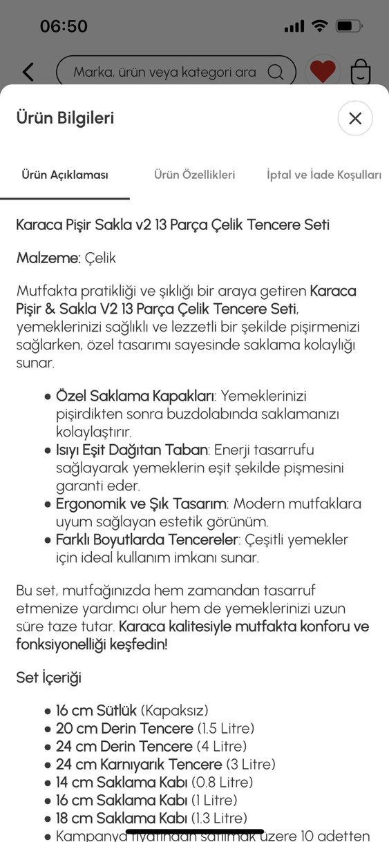 Karaca Pişir Sakla V2 13 Parça Çelik Tencere Seti - Görsel 3