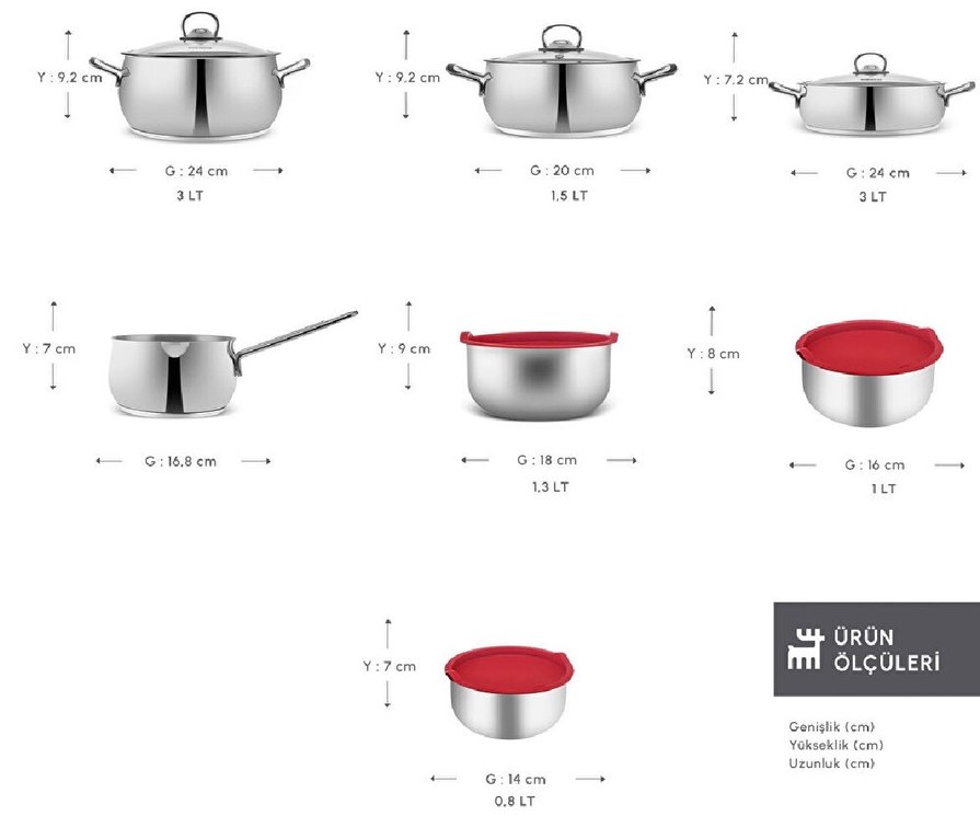 Karaca Pişir Sakla V2 13 Parça Çelik Tencere Seti - Görsel 2