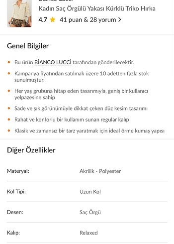 Bianco Lucci Kürklü Saç Örgülü Bej Kazak - Görsel 6