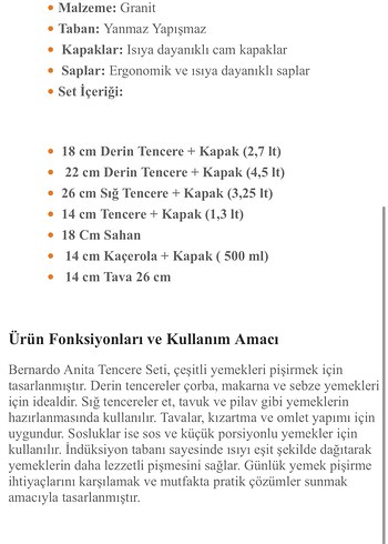 TAM 3.998 TLlik BERNARDO TAM 13 parça Granit Tencere/Tava Seti - Görsel 5