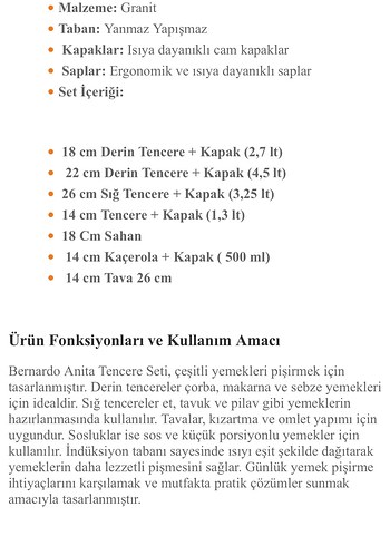 TAM 3.998 TLlik BERNARDO TAM 13 parça Granit Tencere/Tava Seti - Görsel 6