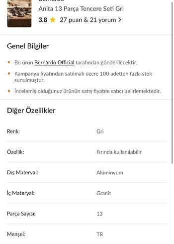 TAM 3.998 TLlik BERNARDO TAM 13 parça Granit Tencere/Tava Seti - Görsel 3