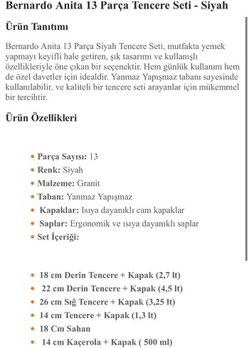 TAM 3.998 TLlik BERNARDO TAM 13 parça Granit Tencere/Tava Seti - Görsel 4