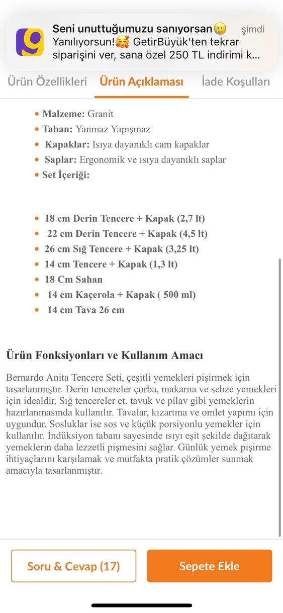 TAM 3.998 TLlik BERNARDO TAM 13 parça Granit Tencere/Tava Seti - Görsel 5