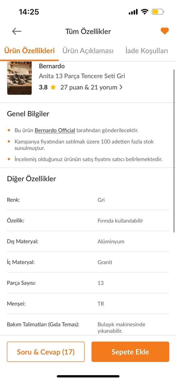 TAM 3.998 TLlik BERNARDO TAM 13 parça Granit Tencere/Tava Seti - Görsel 3