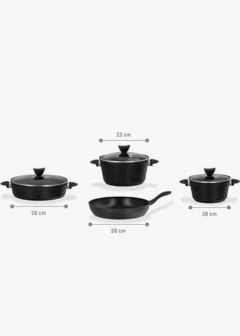 MADAME COCO 7 Parça Titanium Tencere Seti - Görsel 2