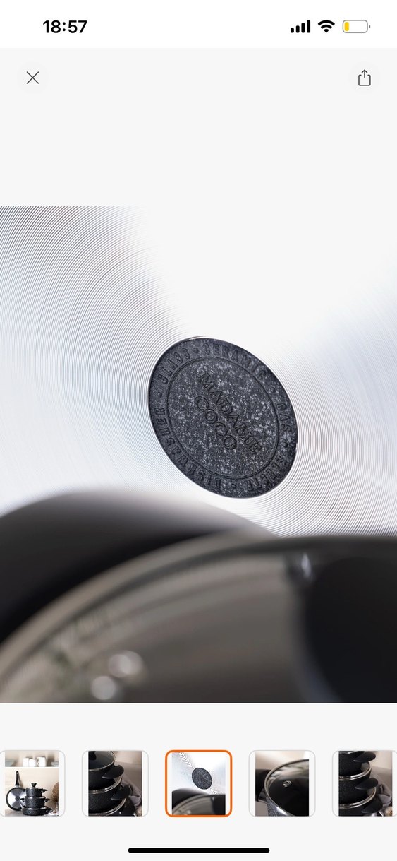 MADAME COCO 7 Parça Titanium Tencere Seti - Görsel 4