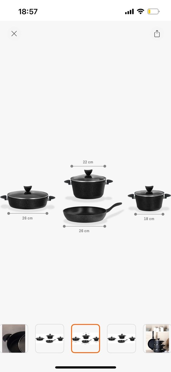 MADAME COCO 7 Parça Titanium Tencere Seti - Görsel 2